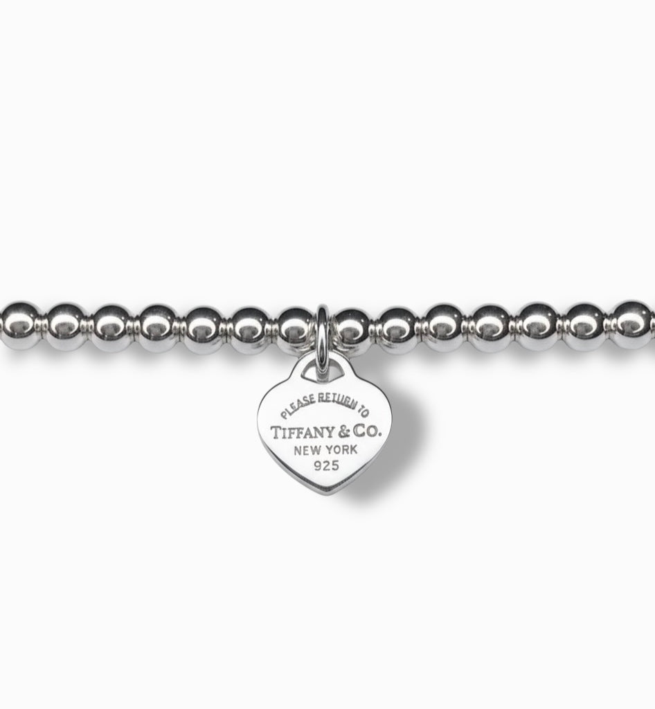 Tiffany & Co. silver heart on extra ball bracelet