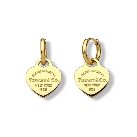 Tiffany & Co. goldplated hearts on extra earrings