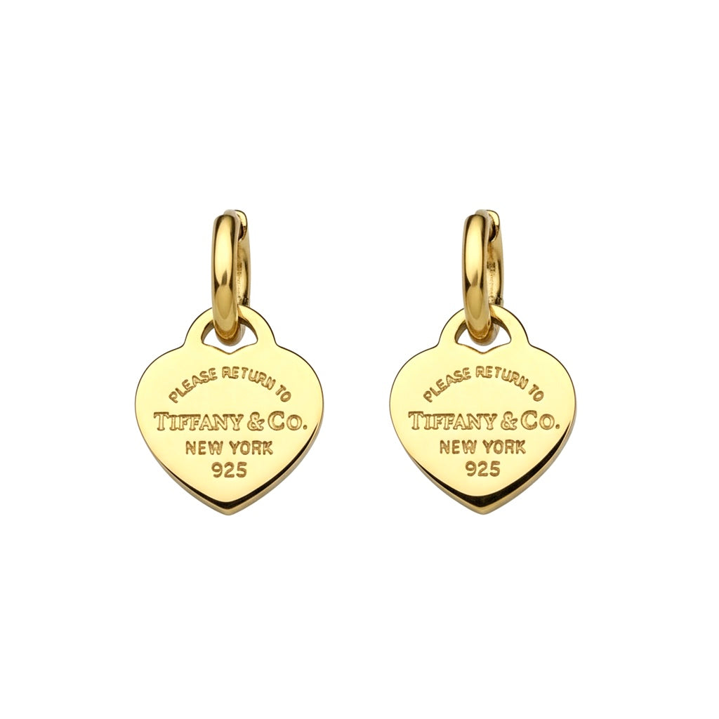 Tiffany & Co. goldplated hearts on extra earrings
