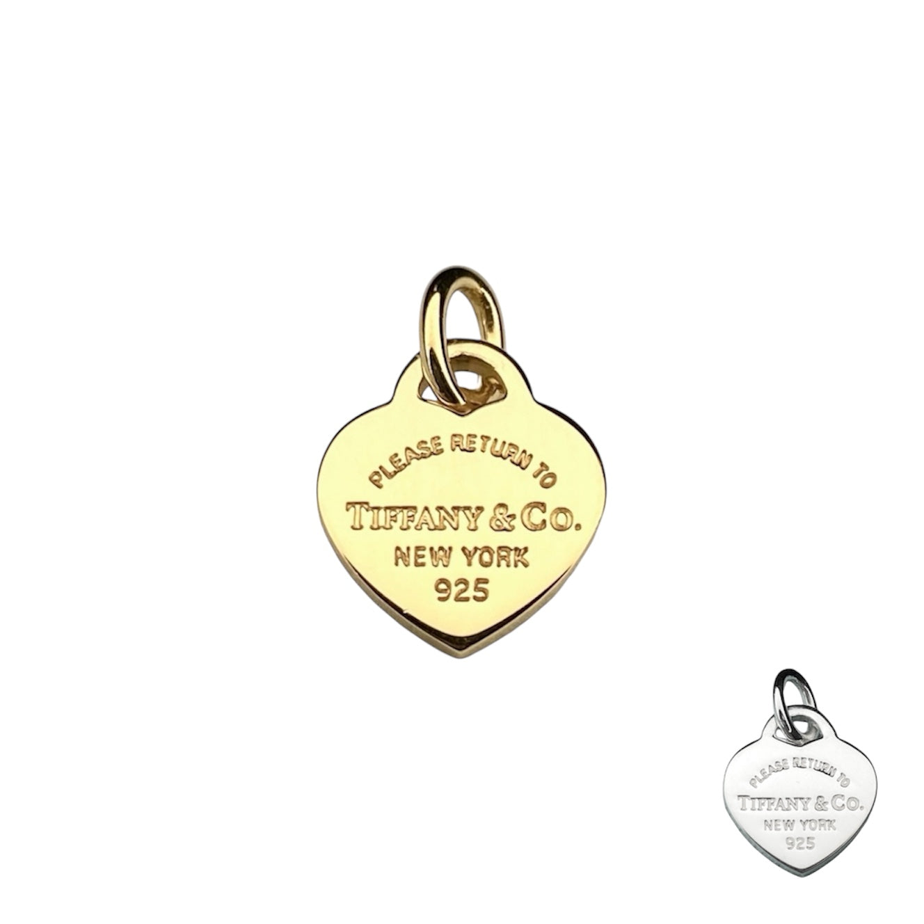 Tiffany & Co. goldplated heart pendant on extra eyelet